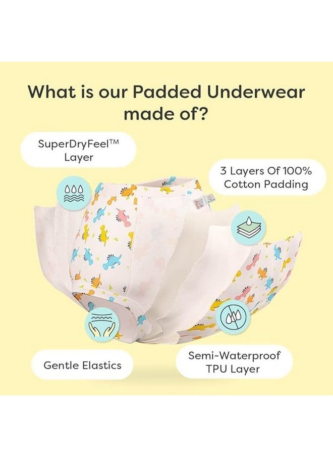 Padded Underwear For Growing Babies/Toddlers|With 3 Layers Of Cotton Padding & Super Dryfeel Layer| Pull-Up For Potty Training & Diaper-Free Time(Need Space- Sea You, Size: 2, Pack Of 2)