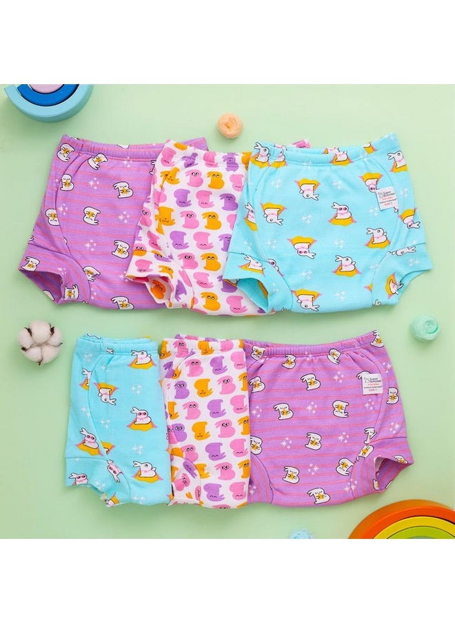 Padded Underwear™ | For Potty Training & Mess-Free Diaper-Free Time | Prevents Pee Puddles | 3 Layers Of Premium Cotton Padding (No Sponge) | (Bummy World, Size: 1, Pack Of 6)