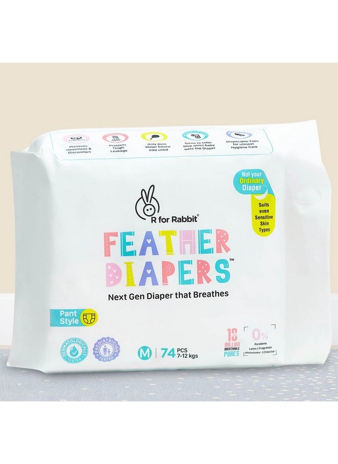 Medium Size Premium Feather Diaper For Baby 7 To 12 Kgs (74 Combo Pack Offer)