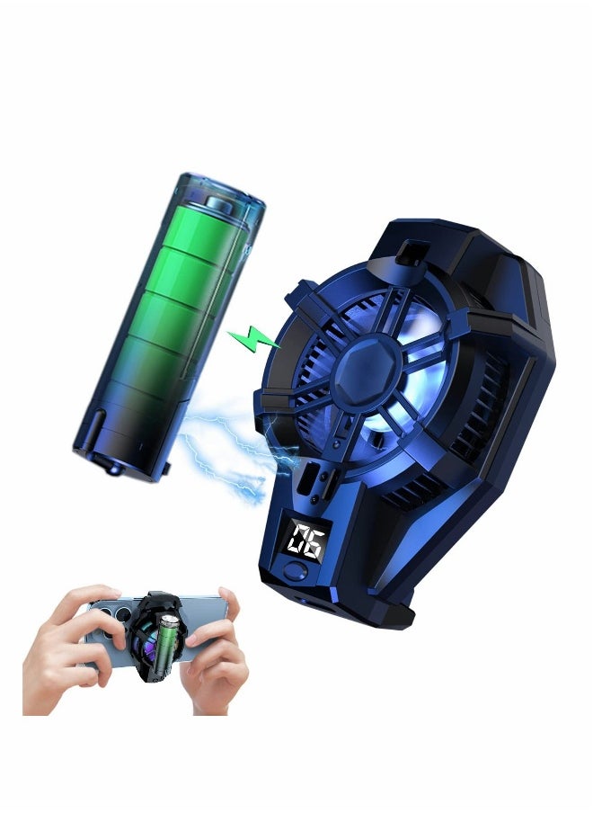 Phone Cooler with Rechargeable Battery, Phone Cooling Fan for Gaming Fit All Types of iPhone Android Smartphones