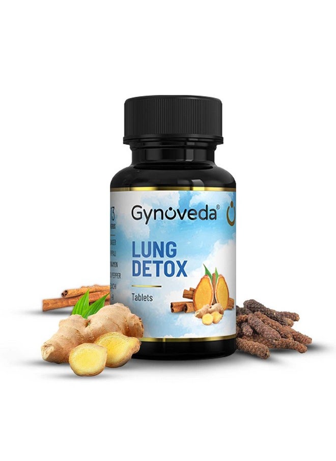 Gynoveda Lung Detox Ayurvedic Tablets. Reduces Damage From Smoking, Pollution. Removes Tar, Toxins, Mucus. Improves Lung Health and Immunity. 1 bottle, 120 tablets