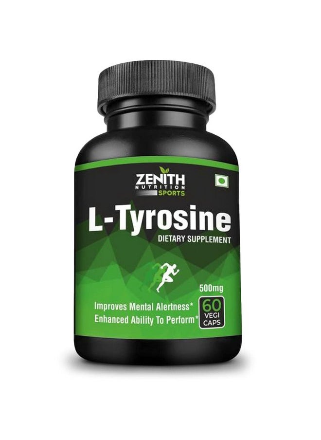 Zenith Sports L-Tyrosine 500mg - 60 Capsules | Improves Mental Health | Enhances Performance Ability | Improves Metabolism | Healthy Nervous System