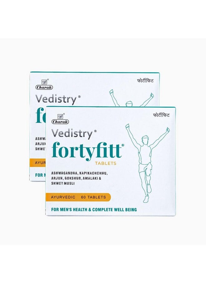 Charak Fortyfitt Tablets For Men|Immunity, Vitality & Energy|Optimal Health Supplement For Men (4 Stripes, 60)