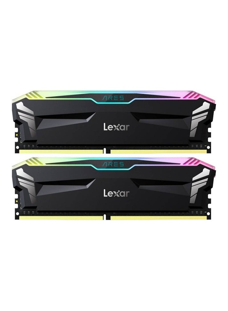 Lexar ARES RGB 16GB (2x8GB) DDR4 Desktop Memory, 3600MT/s Memory Speed, CL18 CAS Latency, Vibrant RGB Light Bar, Compatible with Intel XMP 2.0 and AMD Ryzen, Black - LD4BU008G-R3600GDLA