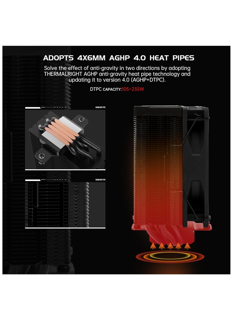 Assassin Spirit 120 Vision Black ARGB CPU Air Cooler with 1.54in IPS Display, 120mm PWM Fan, Support Intel lga1700/1150/1151/1200/1851, AMD AM4/AM5