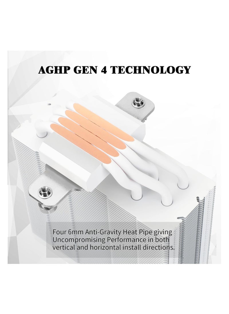 Assassin Spirit 120 Vision ARGB White,with White Top Cover,CPU Air Cooler, PC Cooling, 240 * 240 Resolving Power IPS LCD Screen,Editable,with 1.54in for Intel lga1851/1700/115X,AM4/AM5