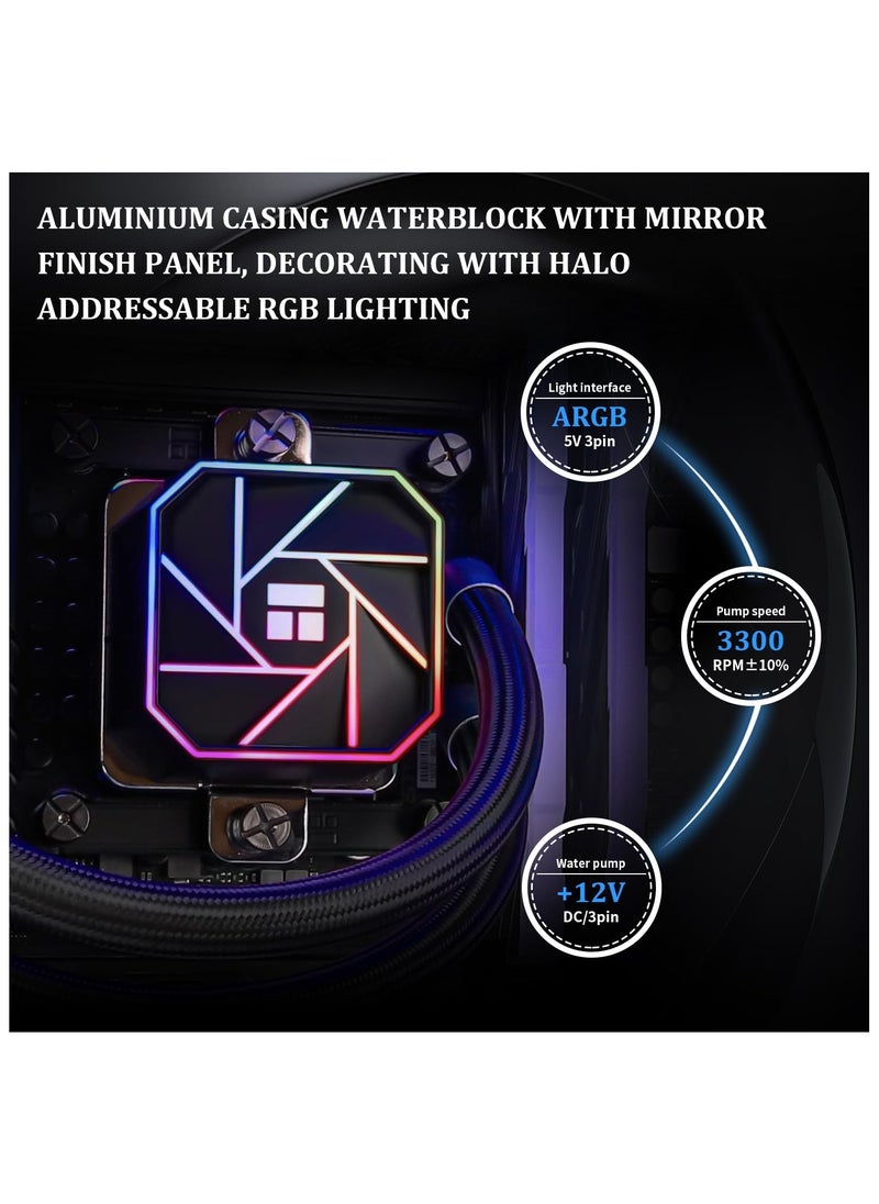 Aqua Elite 240 V3 Water Cooling CPU Cooler, Double PWM ARGB Fans with S-FDB Bearings,Efficient PWM Controlled Pump,for AMD/AM4/AM5, Intel LGA1150/1151/1200/2011/1700, (AE240 V3)