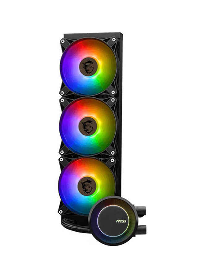 MAG Coreliquid E360 Liquid CPU Cooler, 360mm Radiator, 3x Fans Included, 75.04 CFM Fan Airflow, 3000 RPM Pump Speed, Fluid Dynamic Bearing, 306-7ZW6E17-C24 Black