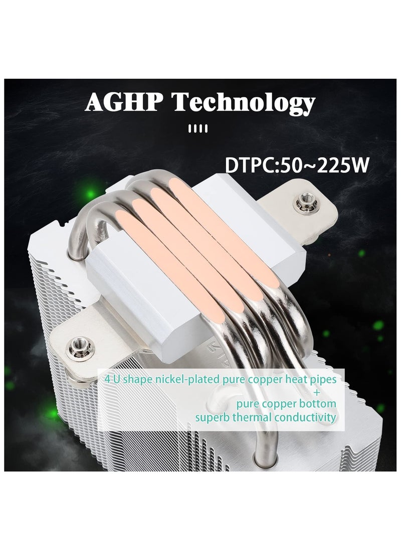 Assassin X120 Refined SE CPU Air Cooler, 4 Heat Pipes, TL-C12C PWM Fan, Aluminium Heatsink Cover, AGHP Technology, for AMD AM4/AM5/Intel LGA 1150/1151/1155/1156/1200/1700 (AX120 R SE)