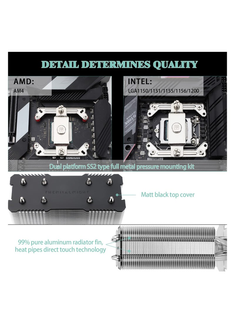 Assassin X120 Refined SE CPU Air Cooler, 4 Heat Pipes, TL-C12C PWM Fan, Aluminium Heatsink Cover, AGHP Technology, for AMD AM4/AM5/Intel LGA 1150/1151/1155/1156/1200/1700 (AX120 R SE)