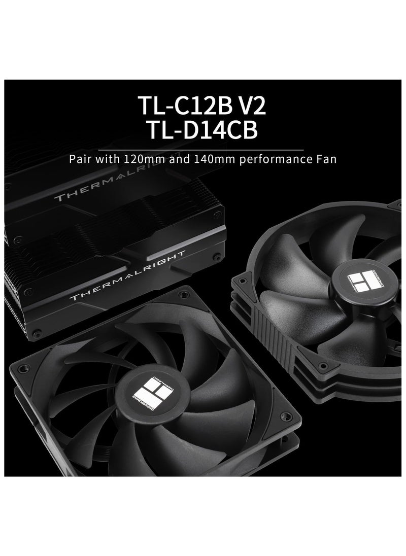 Peerless Assassin 140 Black CPU Air Cooler, 6 Heat Pipes Heatsink Dual Towers Cooler, Dual PWM Fans with 1500RPM Speed, Desktop CPU Cooler for Intel 1700/1851/1150/1151/1200;AM4/AM5