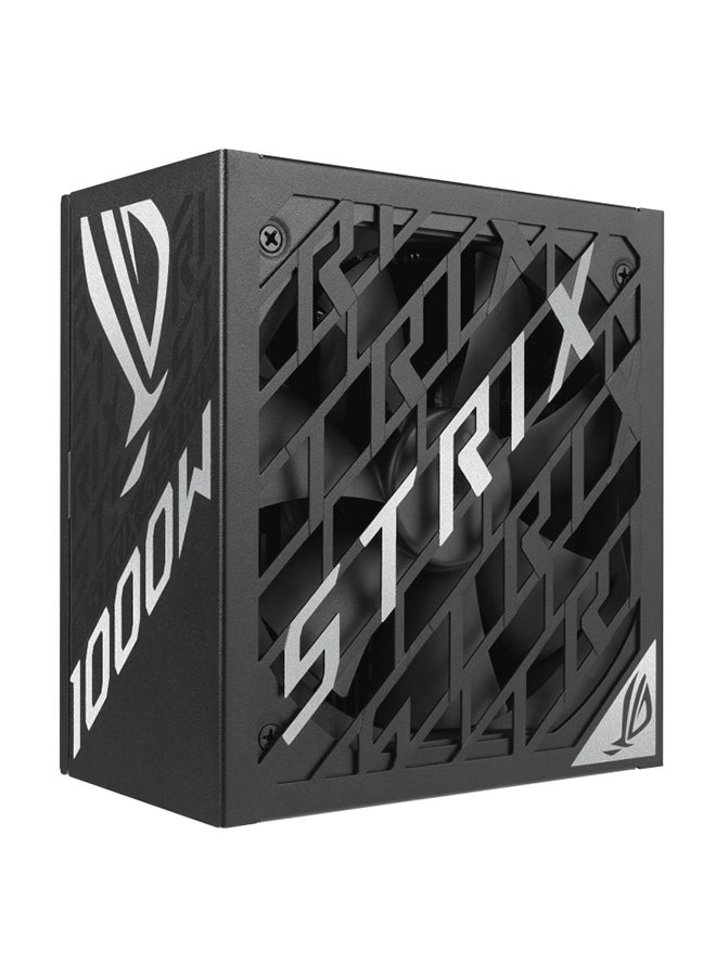 ROG Strix 1000W Platinum ATX Power Supply, 80 Plus Platinum Efficiency, Active PFC, ATX 3.1, GaN MOSFET, 120,000+ Hours MTBF, 0dB Fan Technology, Overload Protection, PCI-E Gen 5 16-Pin, 6x SATA, 4x PCI-E 6+2-Pin, Dual 4+4-Pin CPU Cables, ROHS Compliant, A+ Noise Certification 90YE00W1-B0NA00 Black