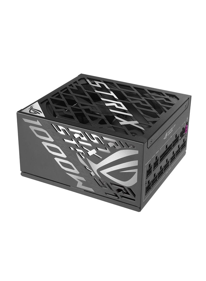 ROG Strix 1000W Platinum ATX Power Supply, 80 Plus Platinum Efficiency, Active PFC, ATX 3.1, GaN MOSFET, 120,000+ Hours MTBF, 0dB Fan Technology, Overload Protection, PCI-E Gen 5 16-Pin, 6x SATA, 4x PCI-E 6+2-Pin, Dual 4+4-Pin CPU Cables, ROHS Compliant, A+ Noise Certification 90YE00W1-B0NA00 Black