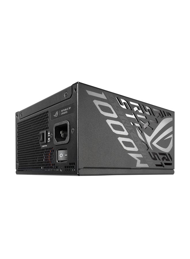 ROG Strix 1000W Platinum ATX Power Supply, 80 Plus Platinum Efficiency, Active PFC, ATX 3.1, GaN MOSFET, 120,000+ Hours MTBF, 0dB Fan Technology, Overload Protection, PCI-E Gen 5 16-Pin, 6x SATA, 4x PCI-E 6+2-Pin, Dual 4+4-Pin CPU Cables, ROHS Compliant, A+ Noise Certification 90YE00W1-B0NA00 Black