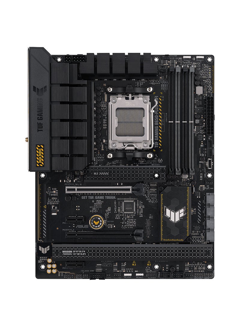 Tuf Gaming B650-Plus Wifi DDR5 ATX Motherboard, AMD Socket AM5, B650 Chipset, 2.5Gb Ethernet, Bluetooth, WiFi 6E 6GHz, Max 128GB 4xDIMM Memory, PCIe 4.0x16, 3xM.2 Slot | 90MB1BZ0-M0EAY0 Black