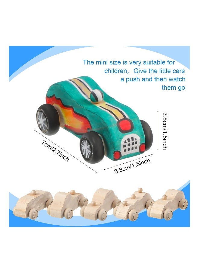 12 Pieces Unfinished Wooden Cars, Wood Diy Car Toys Wooden Car Crafts For Students Home Activities, Easy Woodworking And Family Time Set Painting Your Own Wood Car