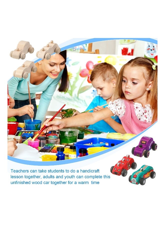 12 Pieces Unfinished Wooden Cars, Wood Diy Car Toys Wooden Car Crafts For Students Home Activities, Easy Woodworking And Family Time Set Painting Your Own Wood Car