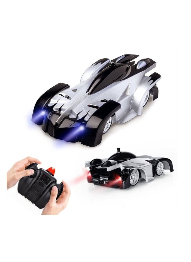 Remote Control Car, for Kids, Rc Cars Car Toys Wall Climbing Car Dual Mode 360°Rotating Stunt Rechargeable High Speed Vehicle with LED Lights (Black and White)