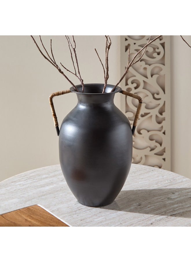 Drane Metal Vase with Cane Wrap 24 x 18 x 24 cm