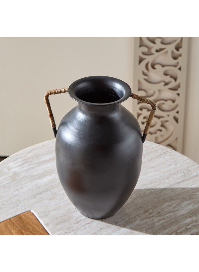 Drane Metal Vase with Cane Wrap 24 x 18 x 24 cm