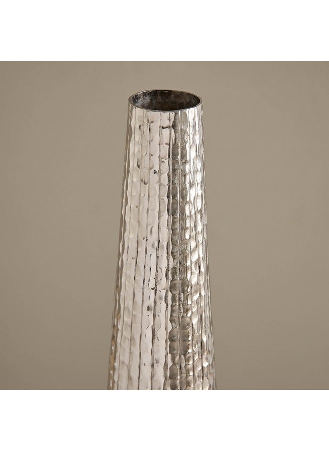 Ausie Aluminium Sparkle Ribbed Tall Vase 13.5 x 13.5 x 65.5 cm