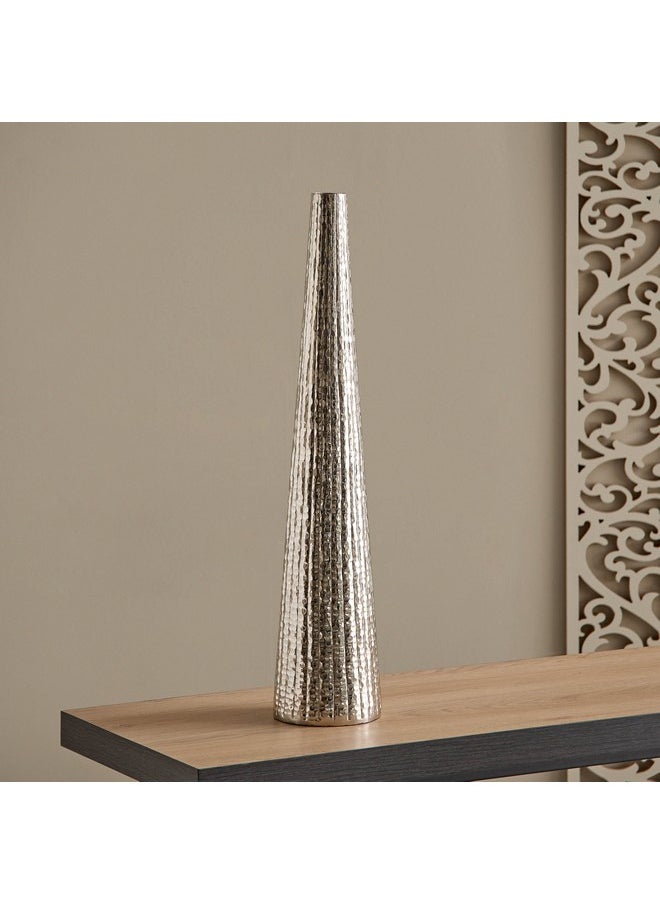 Ausie Aluminium Sparkle Ribbed Tall Vase 13.5 x 13.5 x 65.5 cm