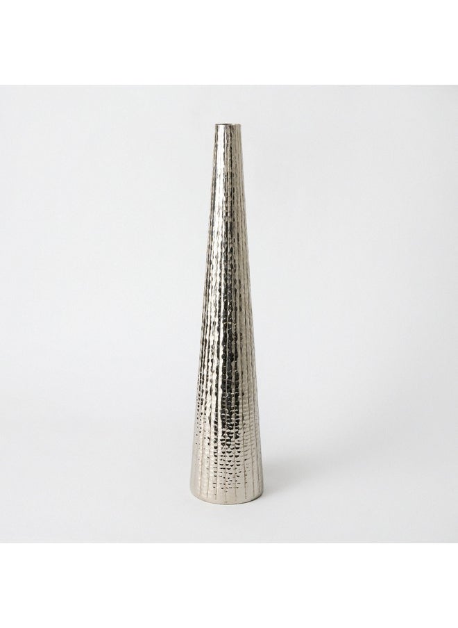 Ausie Aluminium Sparkle Ribbed Tall Vase 13.5 x 13.5 x 65.5 cm