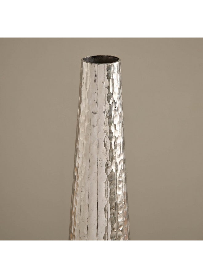 Ausie Aluminium Sparkle Ribbed Tall Vase 10.5 x 10.5 x 51.5 cm