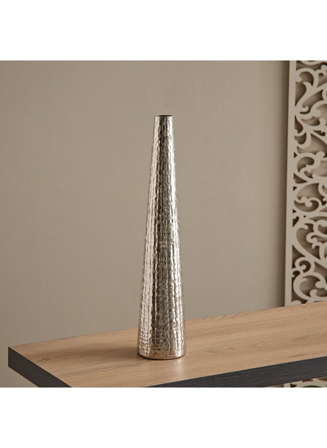 Ausie Aluminium Sparkle Ribbed Tall Vase 10.5 x 10.5 x 51.5 cm