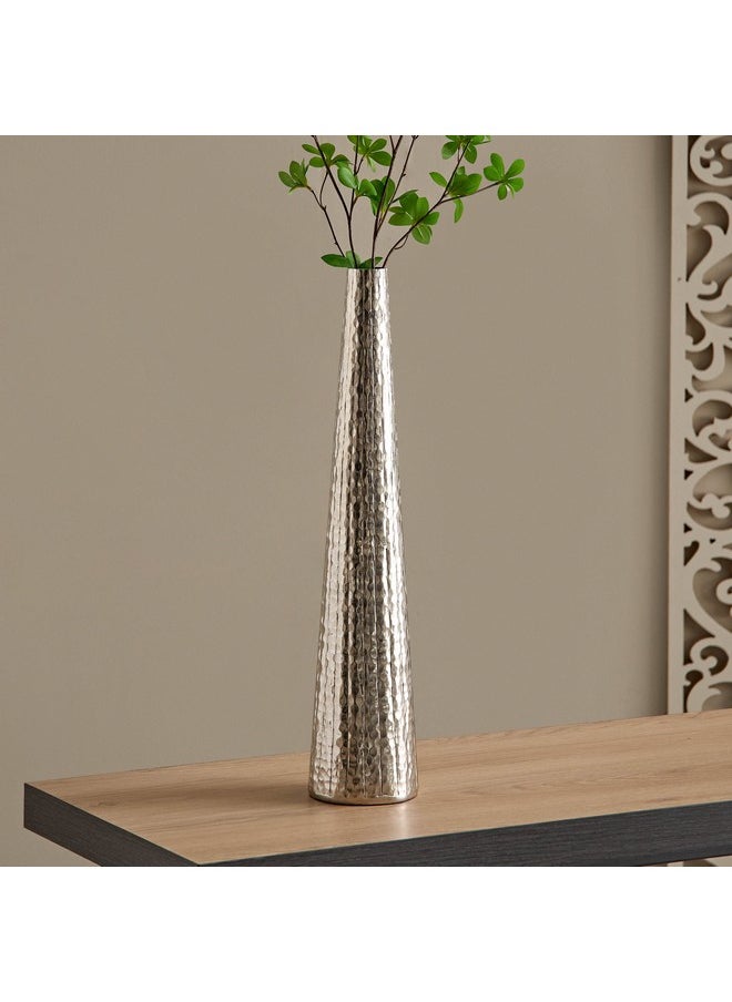 Ausie Aluminium Sparkle Ribbed Tall Vase 10.5 x 10.5 x 51.5 cm