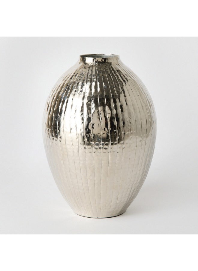 Arizona Aluminium Sparkle Ribbed Spindle Vase 21.5 x 21.9 x 29 cm