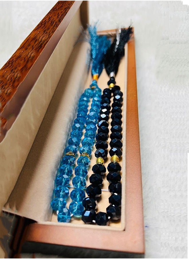 Crystal Rosary/Tasbih – 33 Beads Set of 7 Pieces | Mixed Colors | 10mm Bead Size