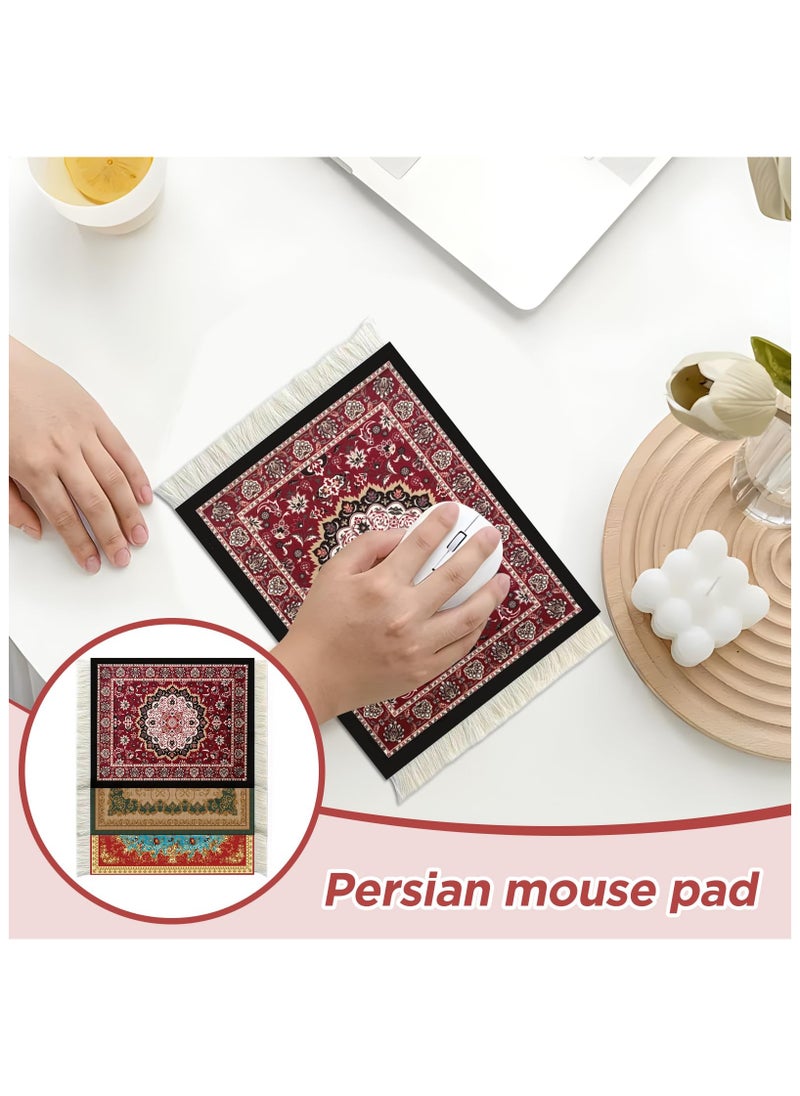 Mouse Pad, Vintage Mouse Pad Oriental Mouse Pad Carpet Style Mouse Pad, Bohemian Style Design Woven Rug Mousepad, Non-Slip Rubber Base, Table Decor for Elegant Office Home Accessories