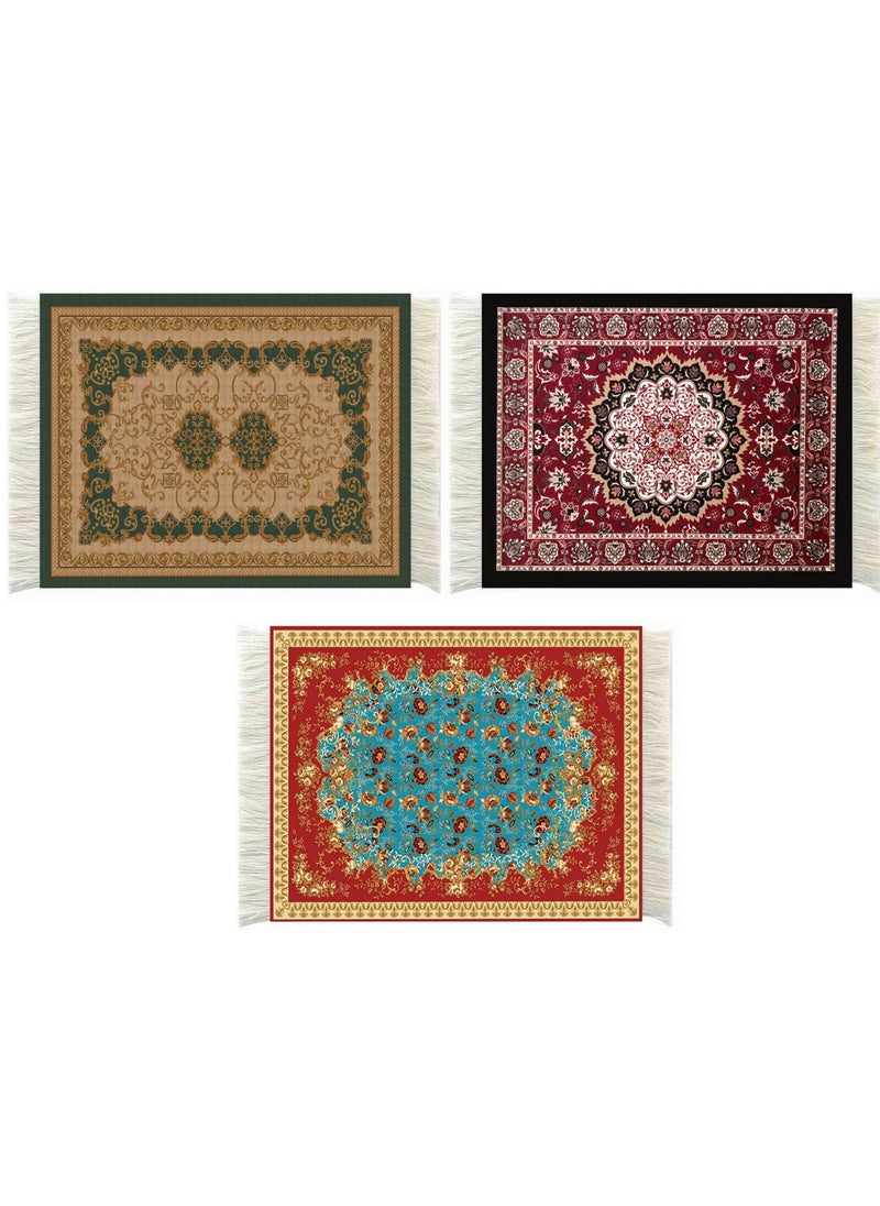 Mouse Pad, Vintage Mouse Pad Oriental Mouse Pad Carpet Style Mouse Pad, Bohemian Style Design Woven Rug Mousepad, Non-Slip Rubber Base, Table Decor for Elegant Office Home Accessories