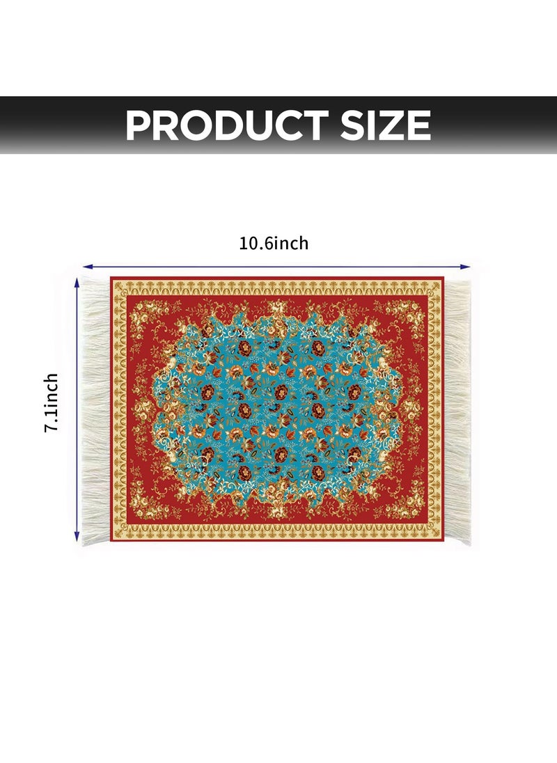 Mouse Pad, Vintage Mouse Pad Oriental Mouse Pad Carpet Style Mouse Pad, Bohemian Style Design Woven Rug Mousepad, Non-Slip Rubber Base, Table Decor for Elegant Office Home Accessories