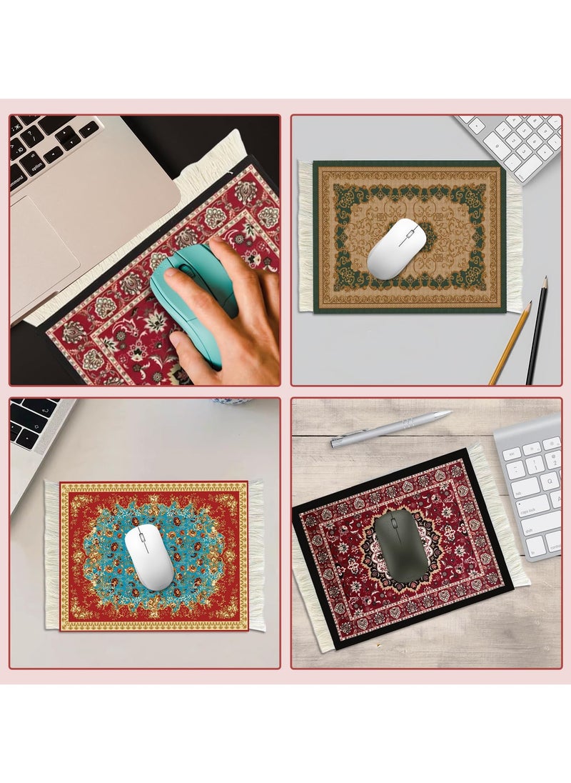 Mouse Pad, Vintage Mouse Pad Oriental Mouse Pad Carpet Style Mouse Pad, Bohemian Style Design Woven Rug Mousepad, Non-Slip Rubber Base, Table Decor for Elegant Office Home Accessories