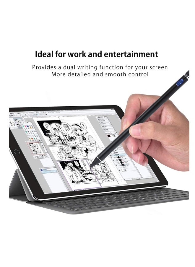 Active Stylus Digital Pen for All iPhones, iPad and Android Tablets, Phones Black