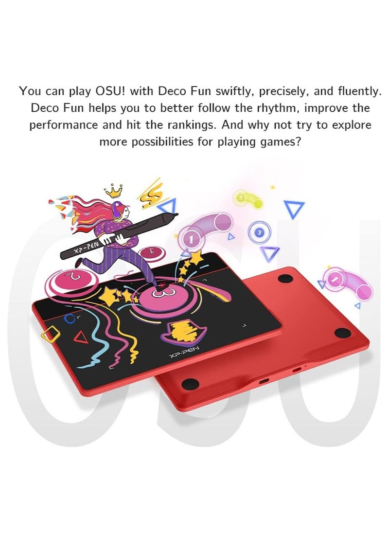 Deco Fun L 10x6 Inches Drawing Tablet Digital Art Tablet with Tilt Support Battery-Free Pen