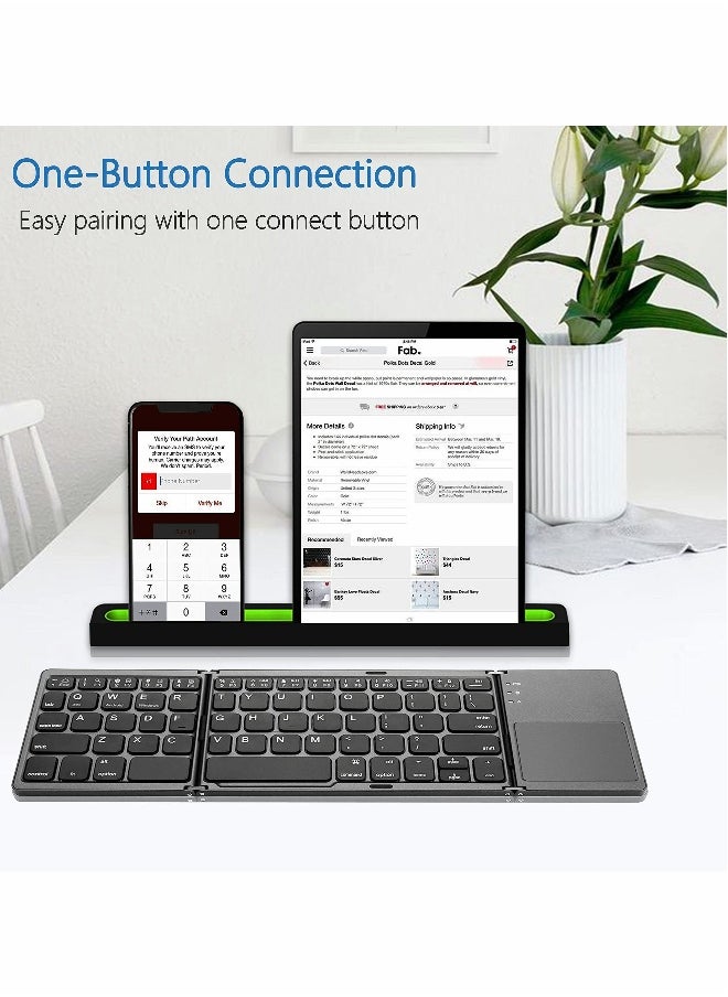 Foldable Bluetooth Keyboard, Wireless Bluetooth Keyboard with Touchpad