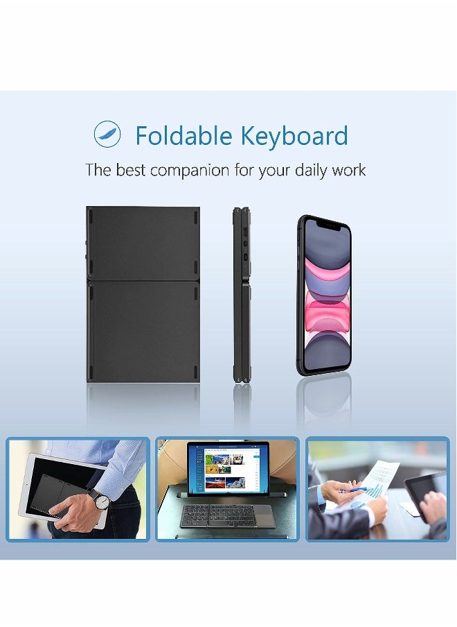 Foldable Bluetooth Keyboard, Wireless Bluetooth Keyboard with Touchpad