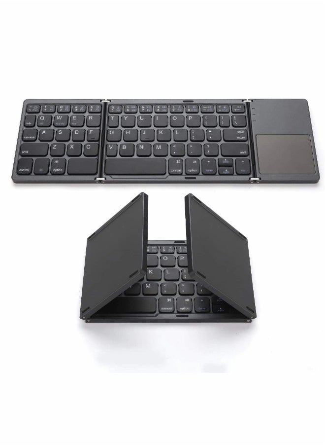 Foldable Bluetooth Keyboard, Wireless Bluetooth Keyboard with Touchpad