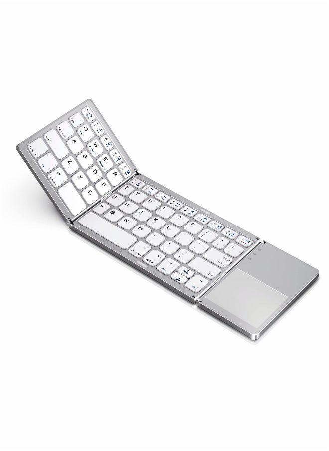 Foldable Bluetooth Keyboard, Wireless Bluetooth Keyboard with Touchpad