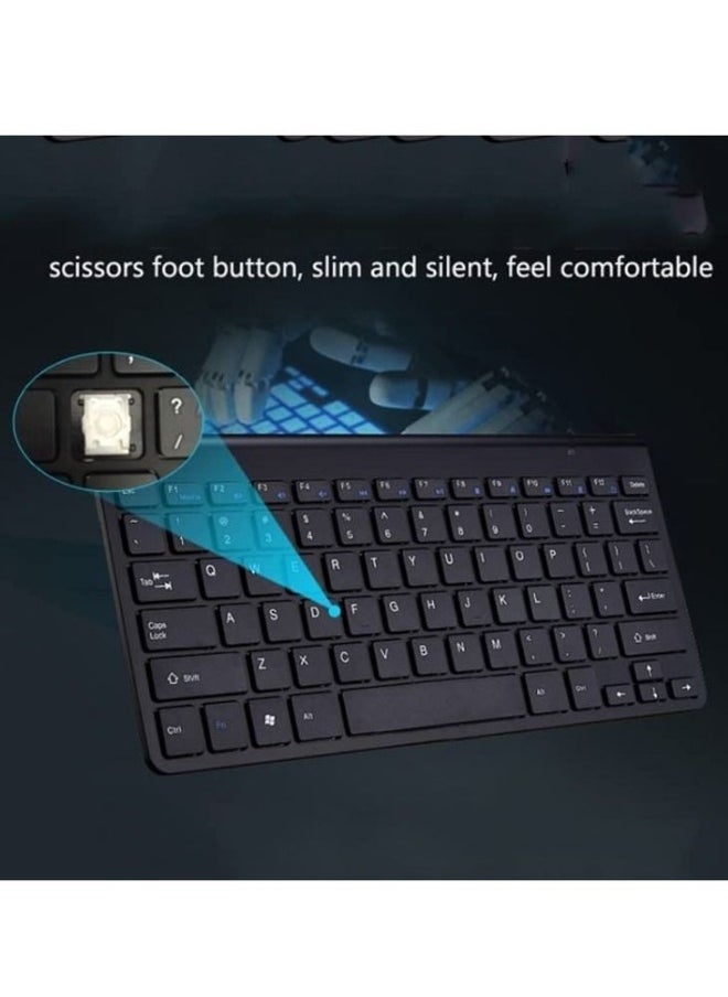 2.4Ghz Wireless Keyboard Mouse Combo Ultra Thin Portable Keyboard with USB Receiver Compatible with Computer