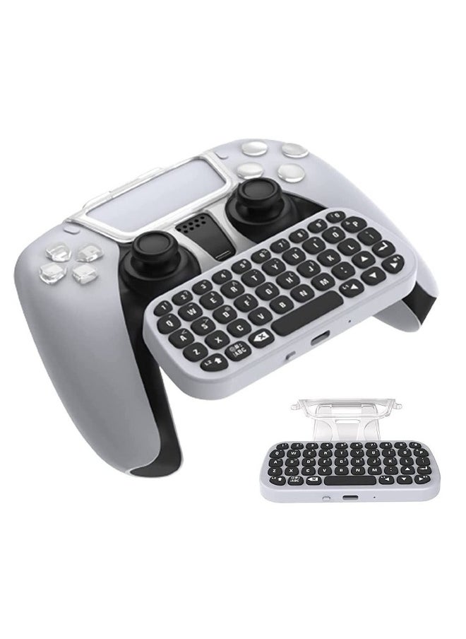 Controller Keyboard for PS5, Wireless Chatpad, Bluetooth 5.0 Connect, Mini Keyboard/ Gaming Keyboard for PS5 Accessories, No Input Delay, Play 30 Hours