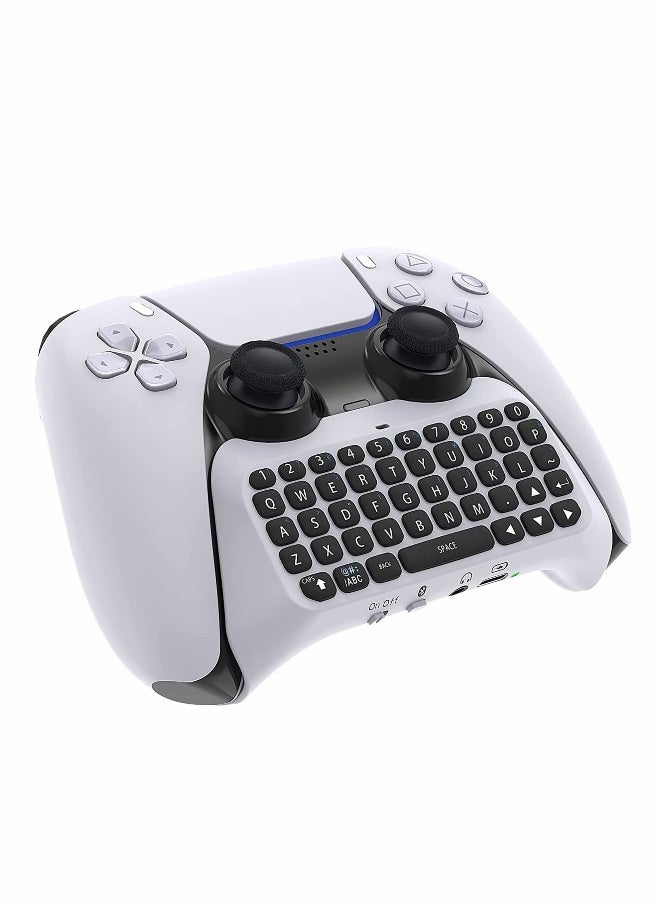 Wireless Keyboard for PS5 Controller, Bluetooth 3.0 Mini Chatpad Message Game Keyboard Keypad Built-in Speaker with 3.5mm Audio Jack for Messaging and Gaming Live Chat