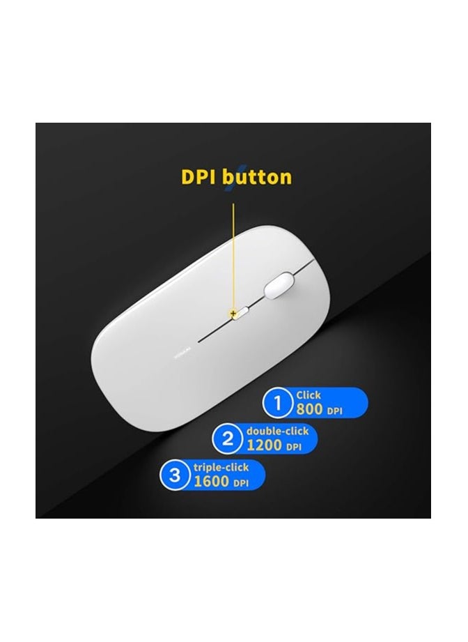 Wireless Mouse, 2.4G Slim Travel Mouse with USB Receiver, Quiet Click Portable Computer Mice for Laptop PC Mac, Comfortable Texture