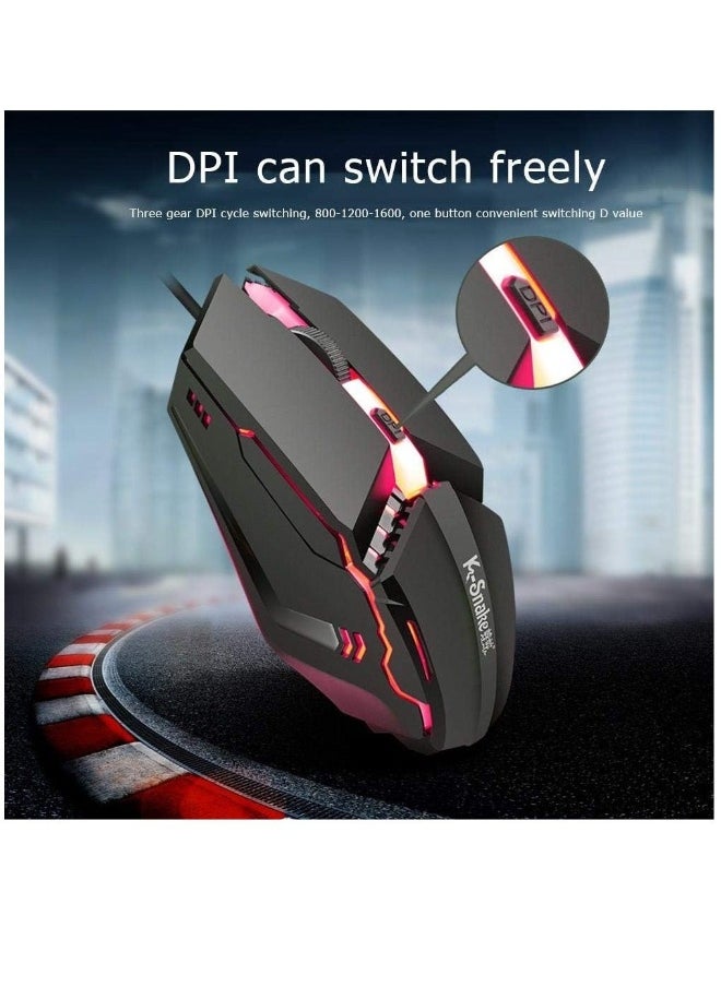 Optical Sensor Ergonomic RGB Backlit Gaming Mouse for PC Laptop