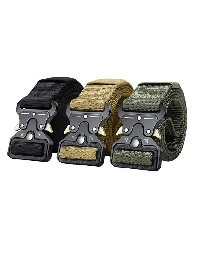 3 Piece Men's Tactical Belts Military Style Belts Men's Casual Belts