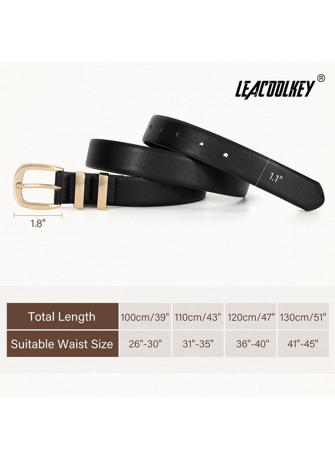 3 Pack Women Leather Belts For Jeans Gold Buckle Fashion Ladies Leather Belt For Dresses