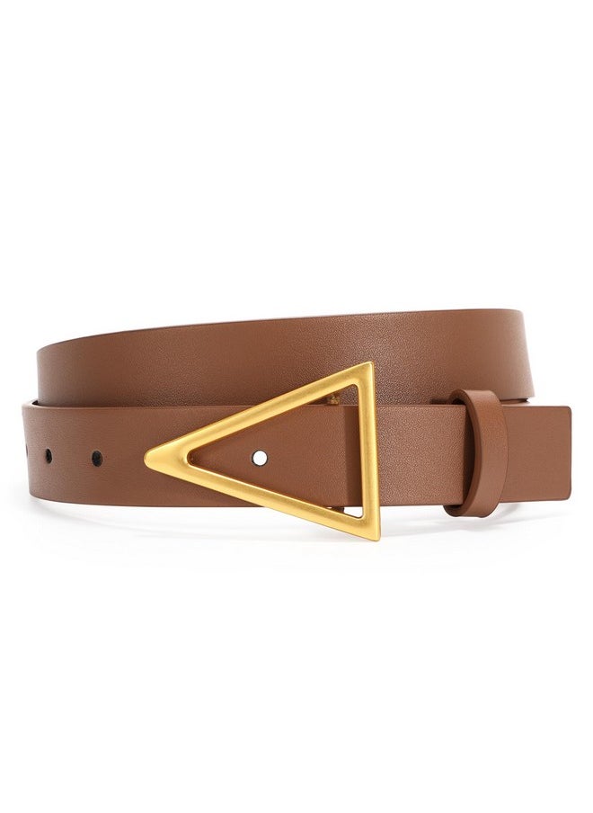 Women Waist Belt For Jeans Pants, Fashion Women Belt With Alloy Triangle Buckle, Brown L